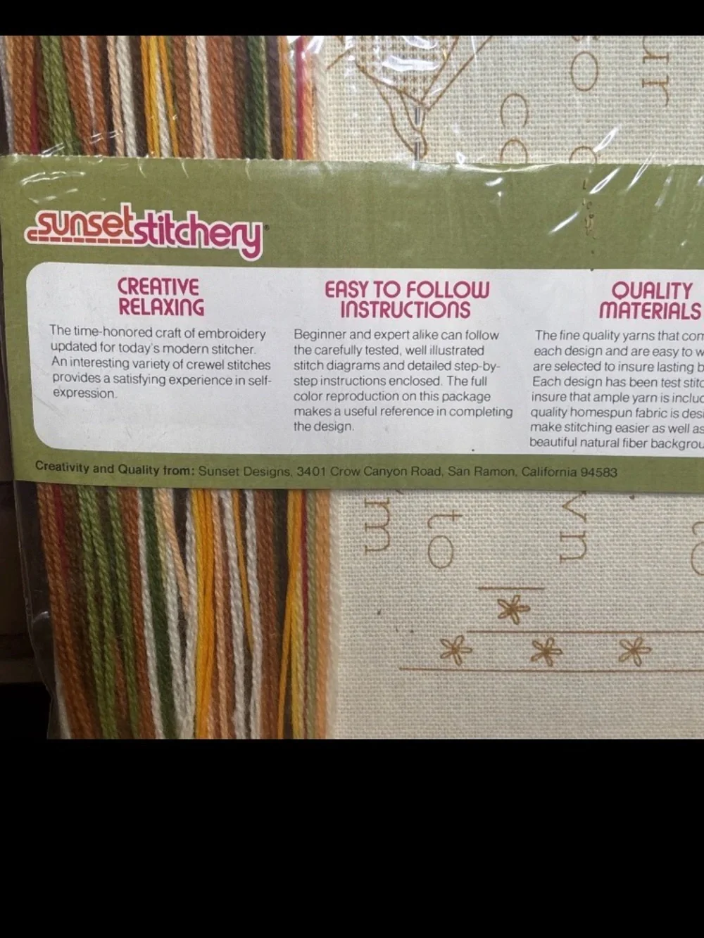 Vintage Sunset Stitchery 1977 Crewel Embroidery Kit Babies Don't Keep 2654 NOS